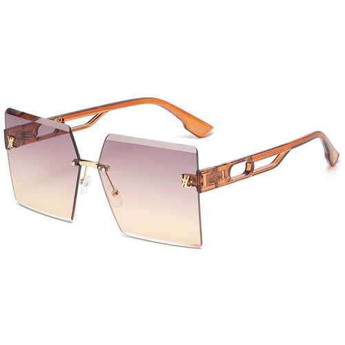  New Frameless Edge Sun Glasses Eyewear European and American Fashion Sunglasses Two-color Ocean Lens Wholesale 2661 