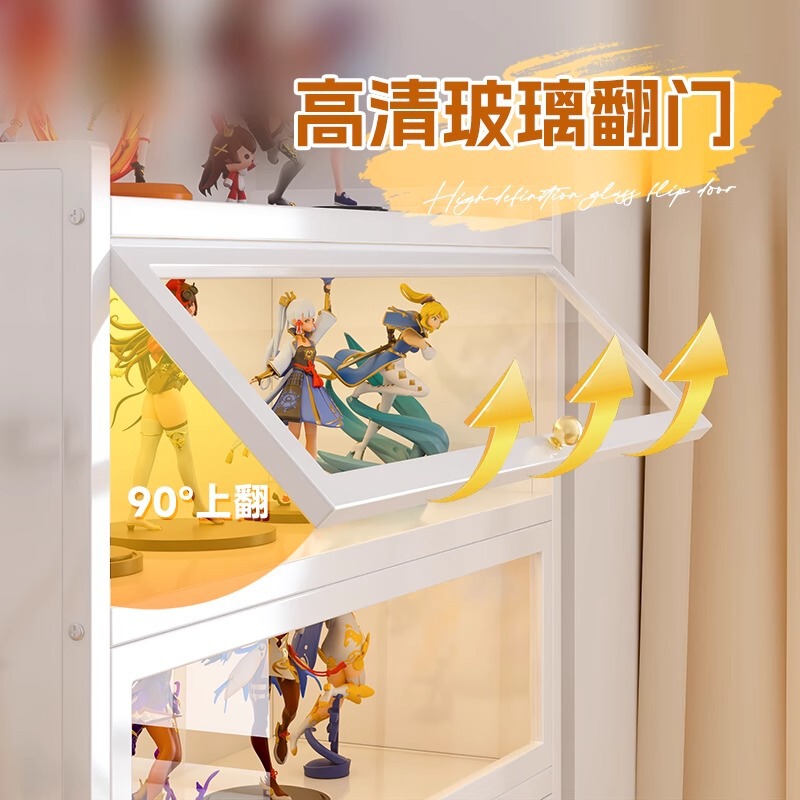 スチール本棚ガラスドア本棚家庭用収納キャビネット床置き防塵鉄製フィギュアディスプレイキャビネットアイテム収納キャビネット|undefined