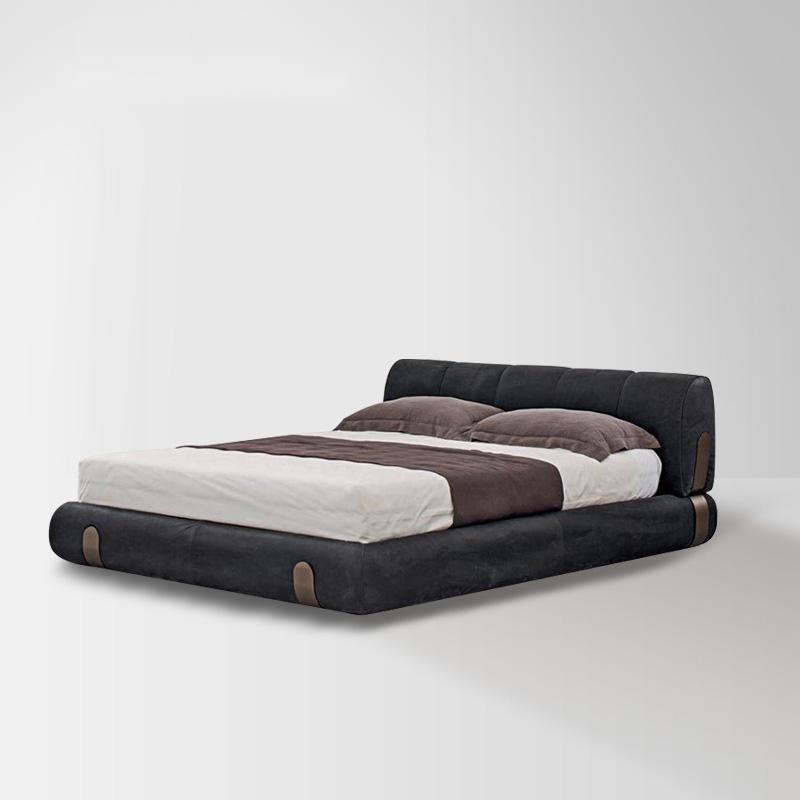 Italian minimalist luxury bed high-end sample villa inn board room designer matte fabric bed bedroom furniture