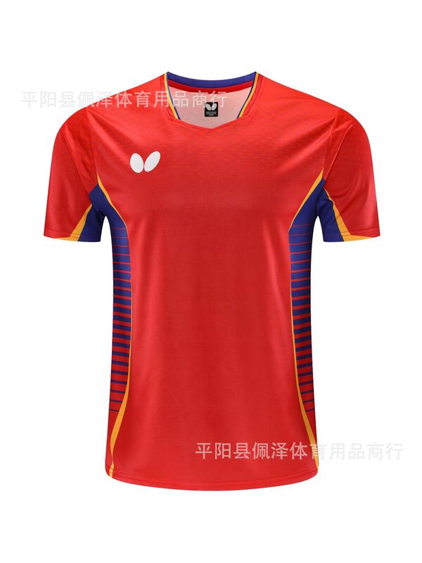 新型卓球スポーツウェア速乾通気半袖男女児童同金専門卓球訓練服印字|undefined