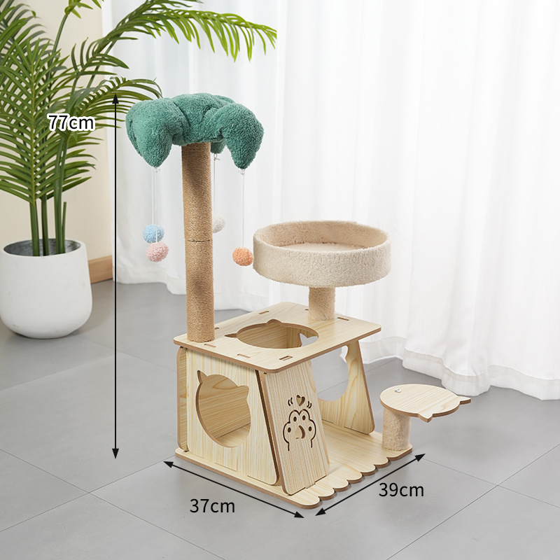 02-더블 고양이 둥지 다기능 고양이 등반 프레임