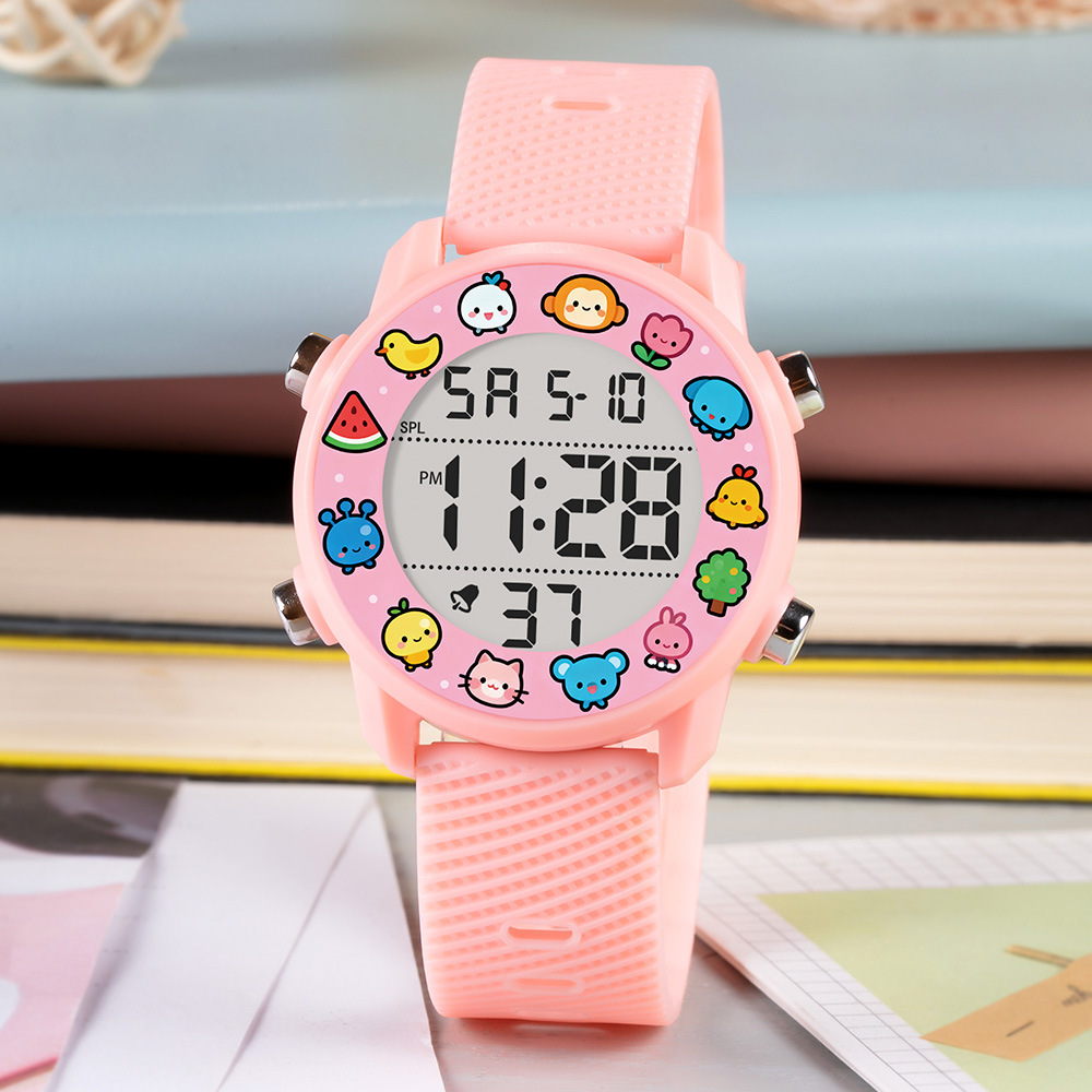 Reloj de tendencia para niños y niñas estudiantes alarma de luz nocturna multifuncional cronógrafo deportivo juvenil reloj electrónico al por mayor