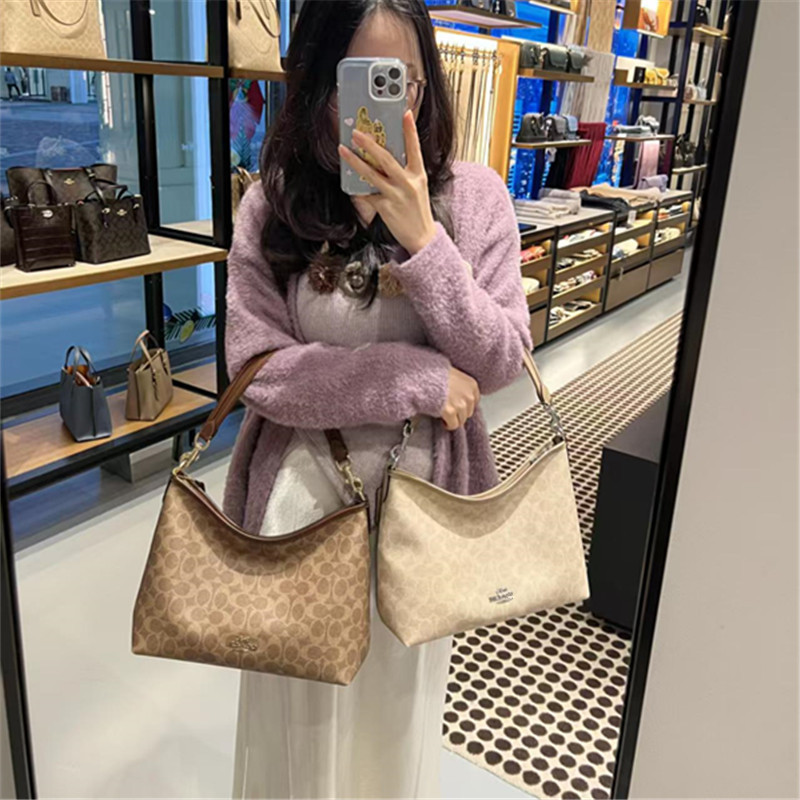 Koujia's New Laurel Vintage Monogram Shoulder Bag for Women, Large Capacity Handbag for Commuting and Crossbody Use