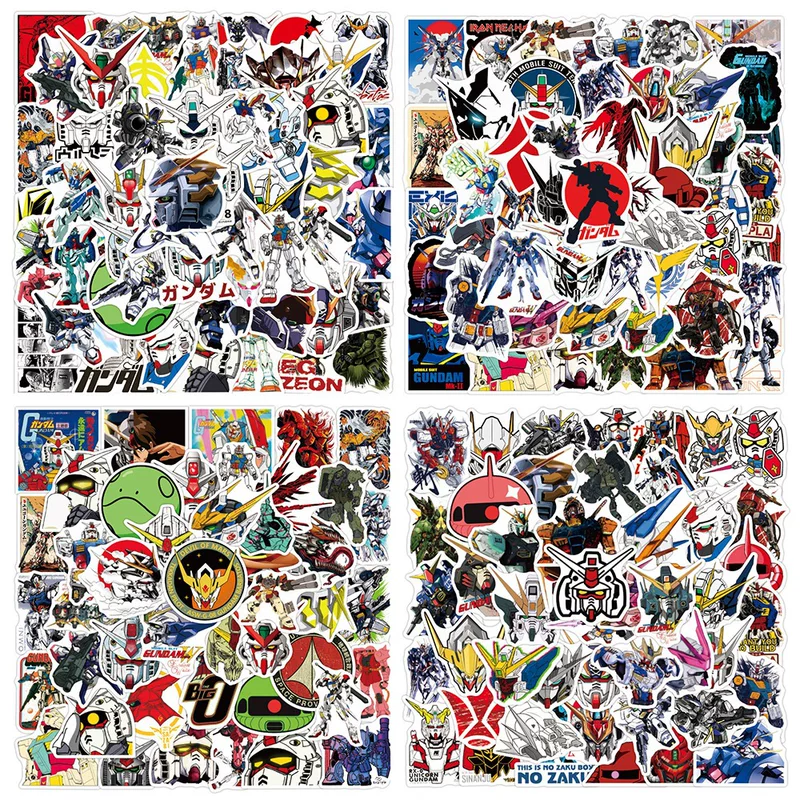 Cartoon robot, suitcase, scooter, sticker, graffiti