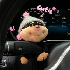 かわいいミツバチの犬の車の懐は車のぬいぐるみのワイパーの回転灯の女子学生の車の内装を飾ります。