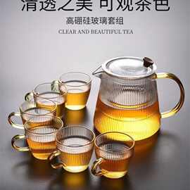 锤纹茶杯耐热日式品茗杯带把小110ml功夫茶玻璃茶具杯子礼品杯