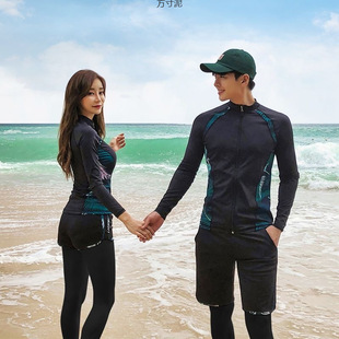 Wetsuit Men's Snorkeling Swimsuit Women's Sun Protection Conservative Surfing Swimming Couple Suit Long-Sleeved Quick-Drying Jellyfish Suit Wholesale