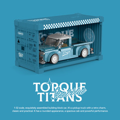 レゴプラチナビルディングブロックモデルカーレトロピックアップシリーズコンテナ組み立て車両おもちゃ卸売クロスボーダーと互換性があります。