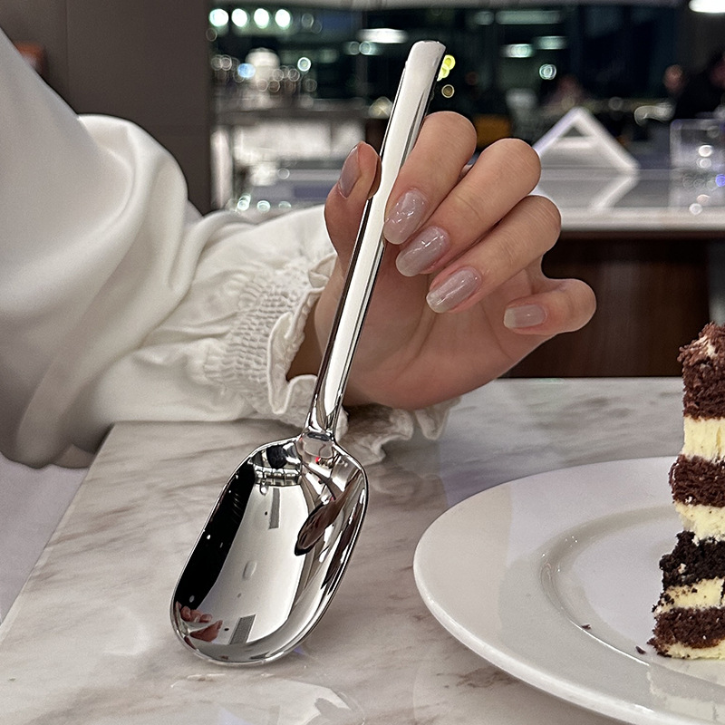 [Exportación de Alemania] cucharas de postre de cabeza larga 316 cucharas de acero inoxidable cucharas de comida cucharas de helado cucharas de cabeza plana cucharas de comida occidental