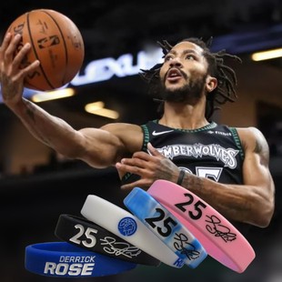 Basketball Star Timberwolves No.25 Ross Signature Sports Bracelet Silicone Wristband Luminous Fans Jewelry Tatum
