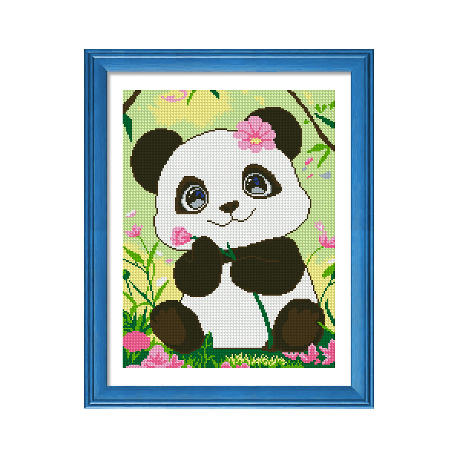 Cross-border Mona Lisa real lindo pequeño panda pequeño simple sala de estar bordado a mano image 5