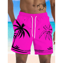 E 13725 Hawaiian print shorts ������ӡ���̿�羳����ͨ��