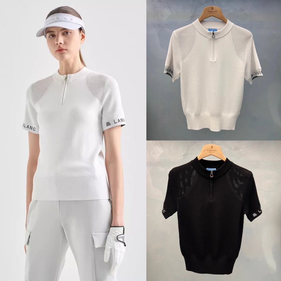 Korean Golf Clothing Summer Women's Slim Stretch Casual Round Neck Short-Sleeved Tops 24 New Trendy and Versatile