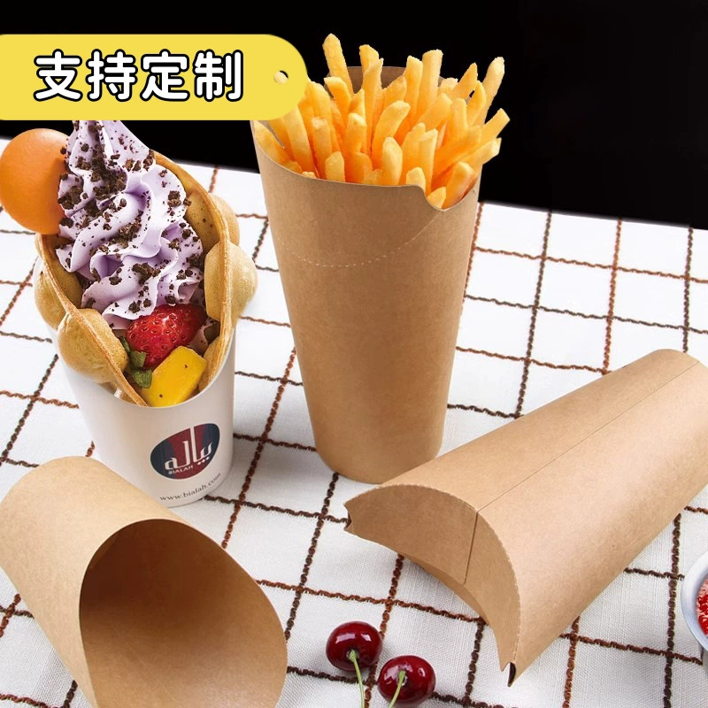 Одноразовый бумажный стакан для картофеля фри, наклонный стакан, герметичный стакан, куриные ножки, ведро для упаковки жареной курицы, коробка для картофеля фри, стакан для куриных попкорнов, крафт-бумага