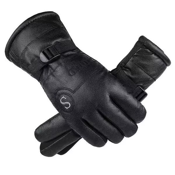 Piyou Men's Winter Velvet Thickened Warm Gloves Waterproof, Windproof, Anti-Slip, Coldproof Cycling Fashion Cotton Gloves