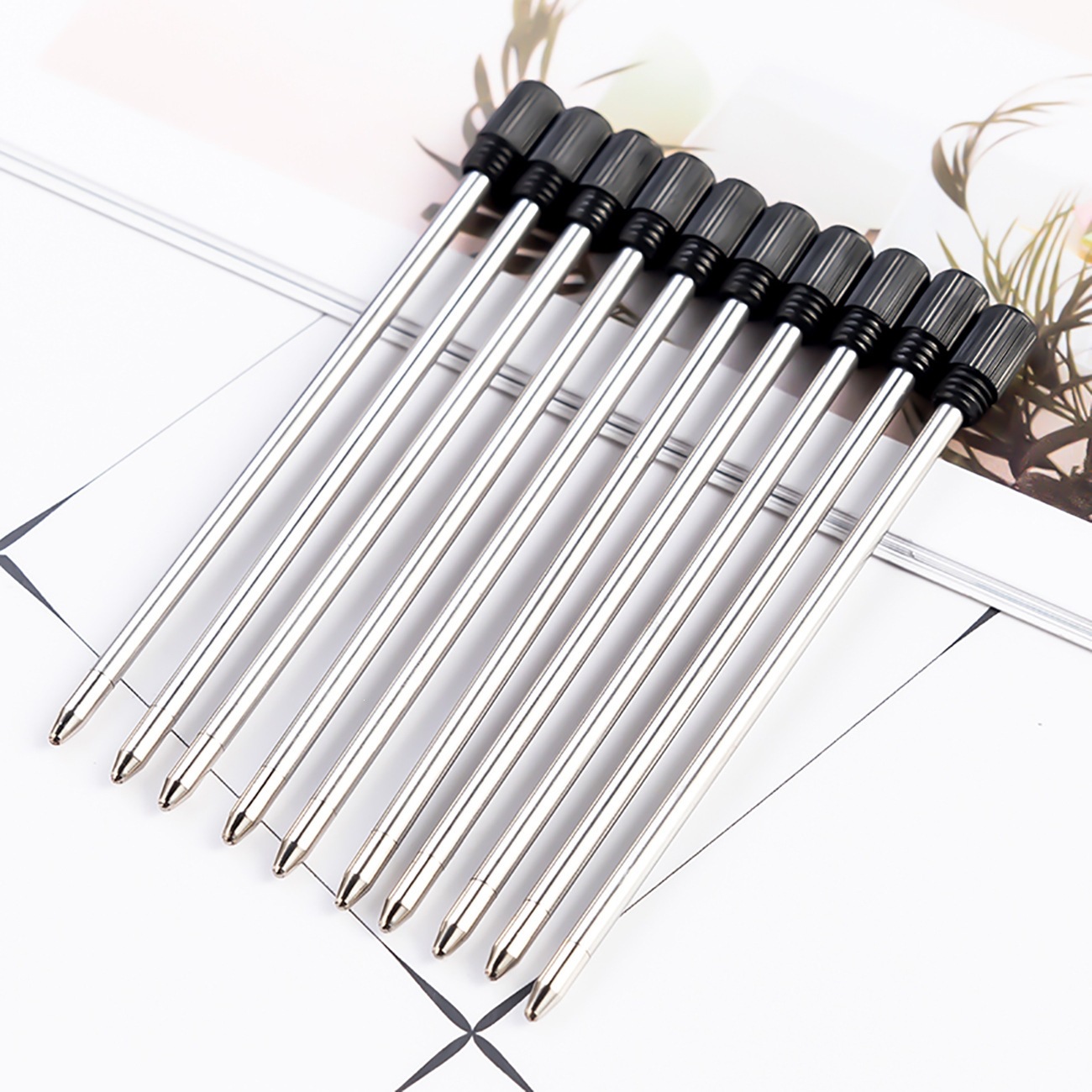 Factory Direct Sales Universal Ink Crystal Gouache Pen Refill Black 7cm Metal Pen Refill Ballpoint Pen Refill Wholesale