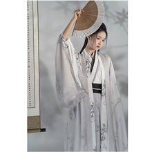 古风汉舞唐【画竹】春秋男款宋制印花汉服褙子交领套装仙