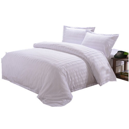 Hotel bedding, hotel sheets, white cotton fitted sheets, thickened satin striped linen, beauty striped sheets, single piece