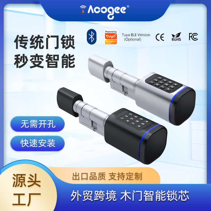 智能锁跨境批发木门锁密码锁涂鸦智能锁芯智能门锁