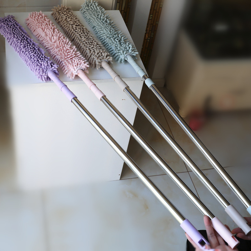 Star Moon Chenille Feather Duster Extended Dusting Telescopic Duster for Cleaning Gaps, Ceiling, and Removing Cobwebs