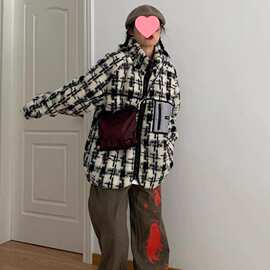 羊羔毛绒外套女秋冬季加厚棉衣韩版宽松奶呼呼小众设计感棉服