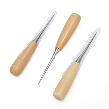 带护套锥子手工皮革工具 圆孔实木柄锥子修鞋钻孔千枚通鞋锥批发