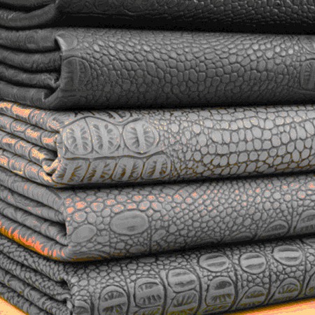 热销幻彩鳄鱼皮纹PVC皮革面料，彩色豹纹PVC皮革