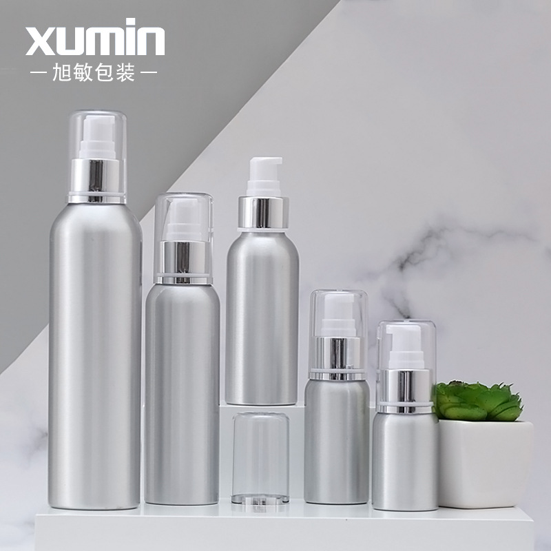 Fábrica en stock 100mL botella de loción de aluminio botella de prensa cosméticos sub-embalaje loción de aluminio botella vacía Xumin material de embalaje image 9