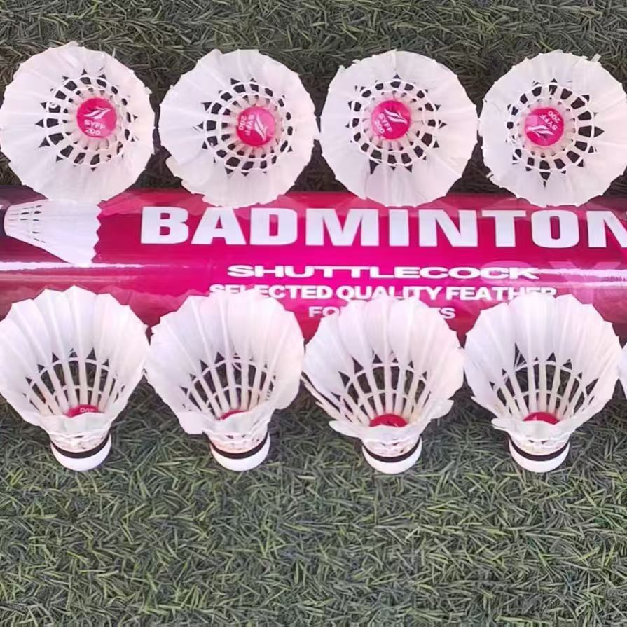 Badminton Duck Feather Shuttlecocks, Pack of 12, White Goose Feather Duck Feather Shuttlecocks for Student Training, Durable Badminton Balls