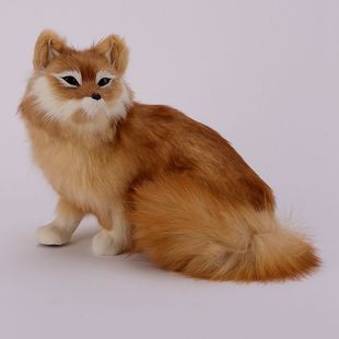 Wholesale simulation Fox fox fairy model home decorations ornaments yellow Fox plush animal toys photography props