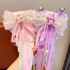 子供のクロミのリボンのヘアピンの女の子の小さい王女のサンリオのレースの蝶結びの頭飾りの赤ちゃんの髪のカチューシャの頭飾り