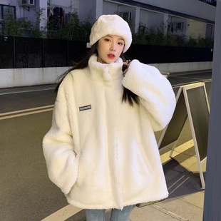 Lamb Wool Jacket for Women, Autumn and Winter 2025 New Women's Fashion, Street Style, Fleece-Lined, Thickened, Casual Versatile Korean-Style Sweatshirt for Women
