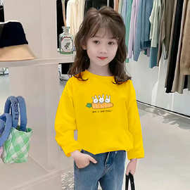 女童装纯棉长袖打底衫春秋冬德绒保暖内搭T恤洋气中大童修身上衣