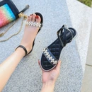 网红透明珍珠<font red=H>凉鞋</font>2022新款夏季外穿<font red=H>凉拖</font><font red=H>鞋</font><font red=H>平底</font><font red=H>罗马</font><font red=H>凉鞋</font>乳胶沙滩<font red=H>鞋</font>