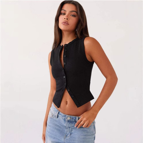 2025 夏の新スタイル AliExpress Amazon ヨーロッパとアメリカの貿易ホット販売新製品スリムノースリーブベスト女性のための|undefined