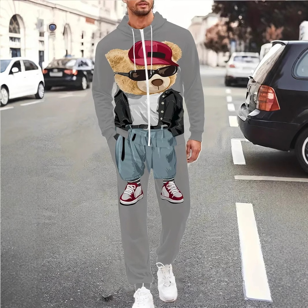 Camping al aire libre ligero y cómodo cremallera chaqueta de manga larga pantalones hogar suelto diario de dos piezas MF008-ML1