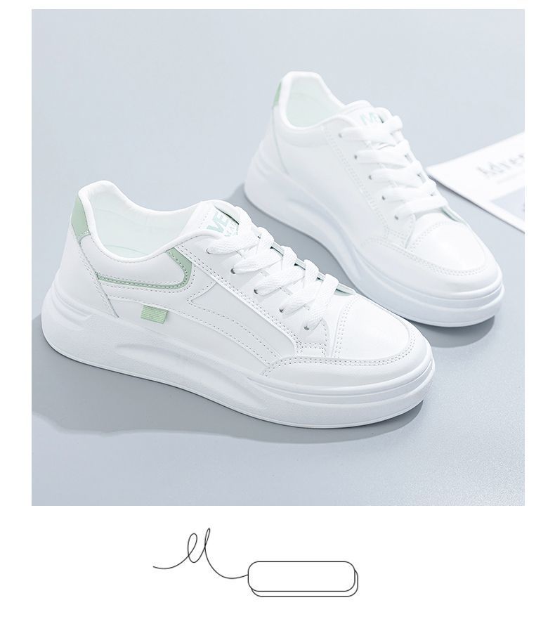 Bianco Primavera 2024 Nuovo Sport Studente Versatile Spesso Casual Tavola Morbida Suola Corsa Scarpe da Donna Scuola Media_voghion.com