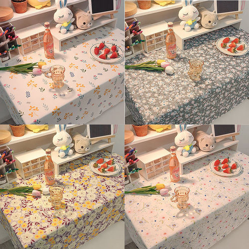 Internet celebrity girl heart student bedroom dormitory desk dining table coffee table bedside table round square table universal flannel tablecloth