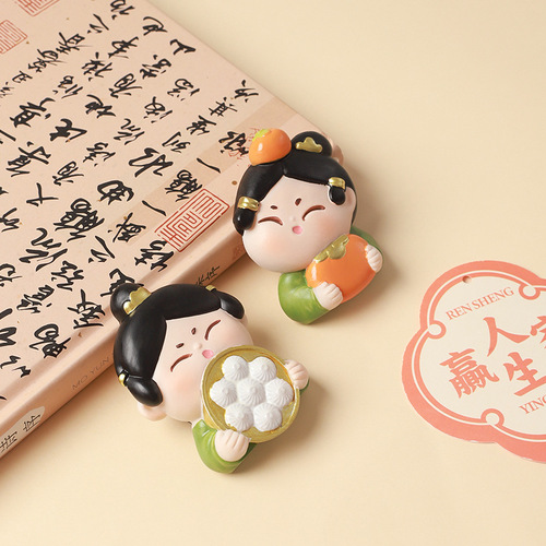 Creative Tang Lady Refrigerator Magnet Home Accessories Cartoon Message Note Magnetic Sticker Xi'an Cultural and Creative Commemorative Gift