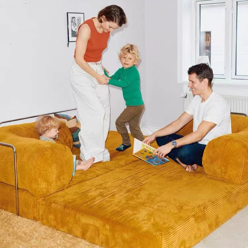 Meilad retro viento meleece sala de estar pequeño tipo plegable medieval tela perezosa sofá cama combinación