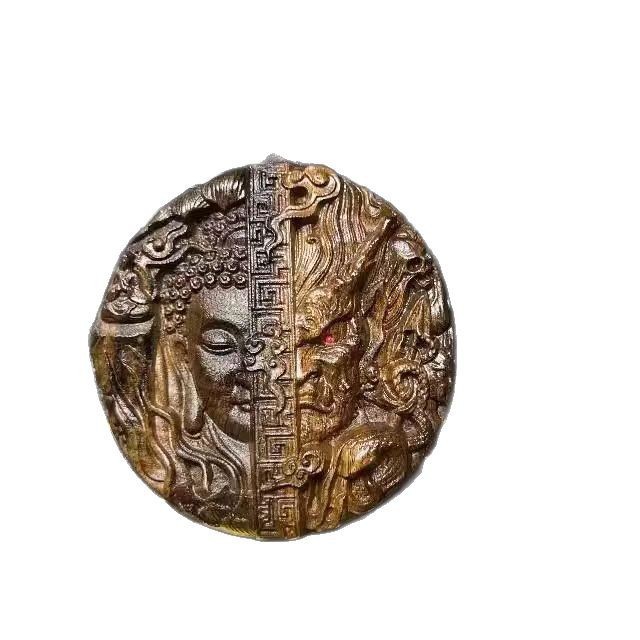 沉香木雕刻佛魔一念之间手把件文玩实木工艺品佛魔一念之间手把件|undefined