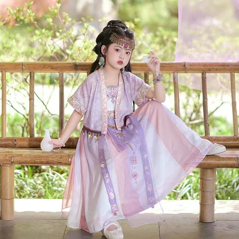 Girls' Ancient-Style Hanfu 2026 New Summer Chinese Style Children's Traditional Clothing, Suitable for Daily Wear, Super Fairy-Like Tang Suit Princess Dress Girls' Ancient-Style Hanfu 2026 New Summer Chinese Style Children's Traditional Clothing, Suitable for Daily Wear, Super Fairy-Like Tang Suit Princess Dress