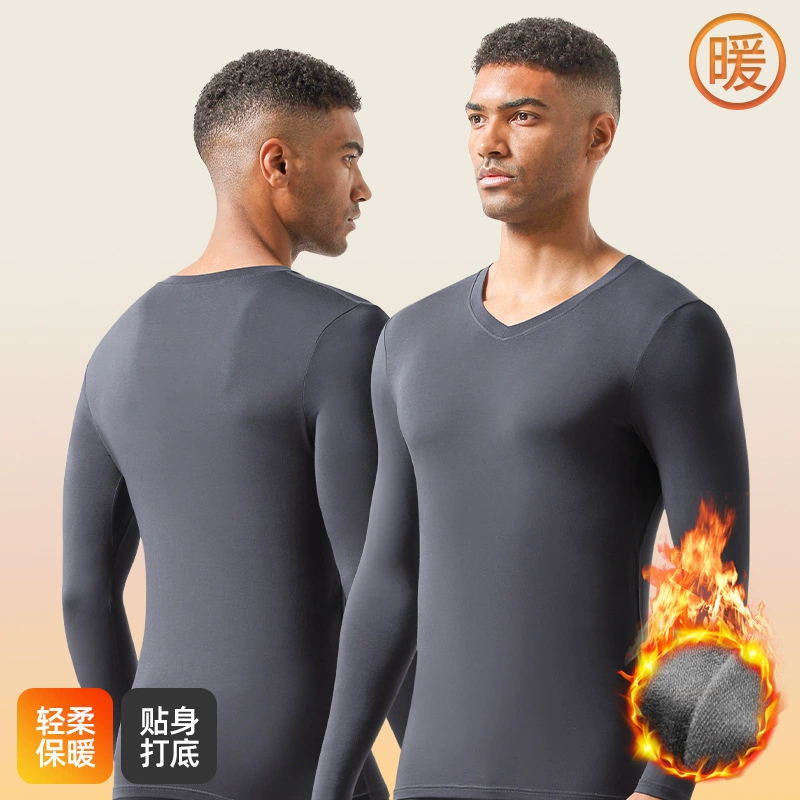 Осенняя и зимняя основа V-образный вырез Мужская осенняя одежда тонкая тонкая нижняя рубашка