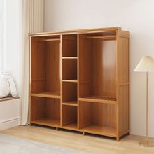 开放式衣柜出租房实木结实耐用经济型牛津布卧室大容量挂衣橱