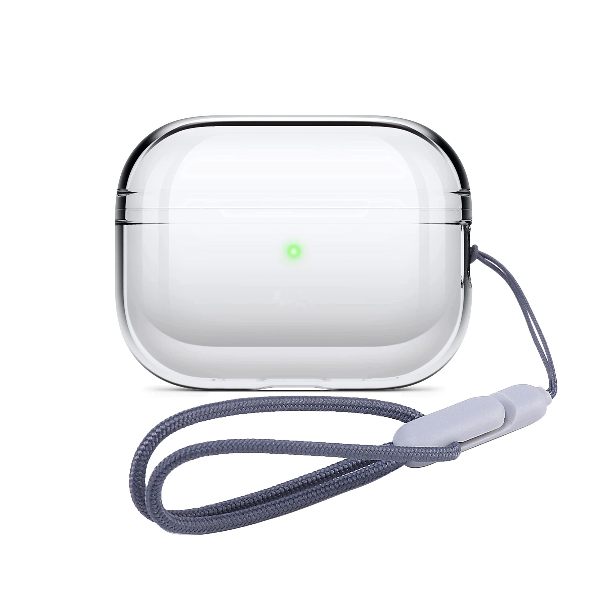 Защитный чехол (Apple) AirPods Pro 2 — TPU-накладка с интегрированной карабиной, прозрачные цвета