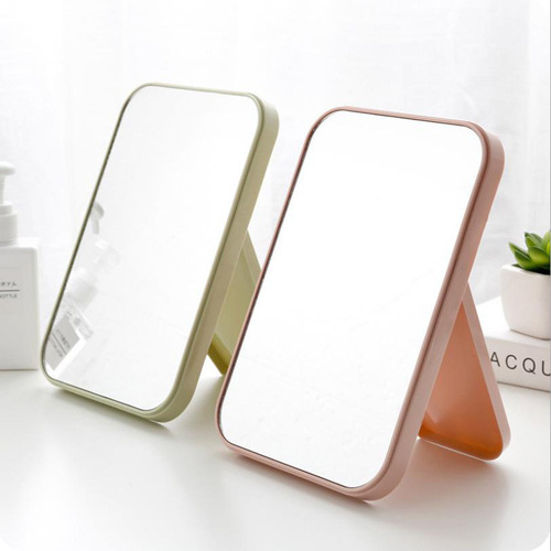 Mirror Desk Vanity Mirror Square Desktop Single-Sided Princess Dressing Mirror Foldable High-Definition Mirror Home Small Mirror