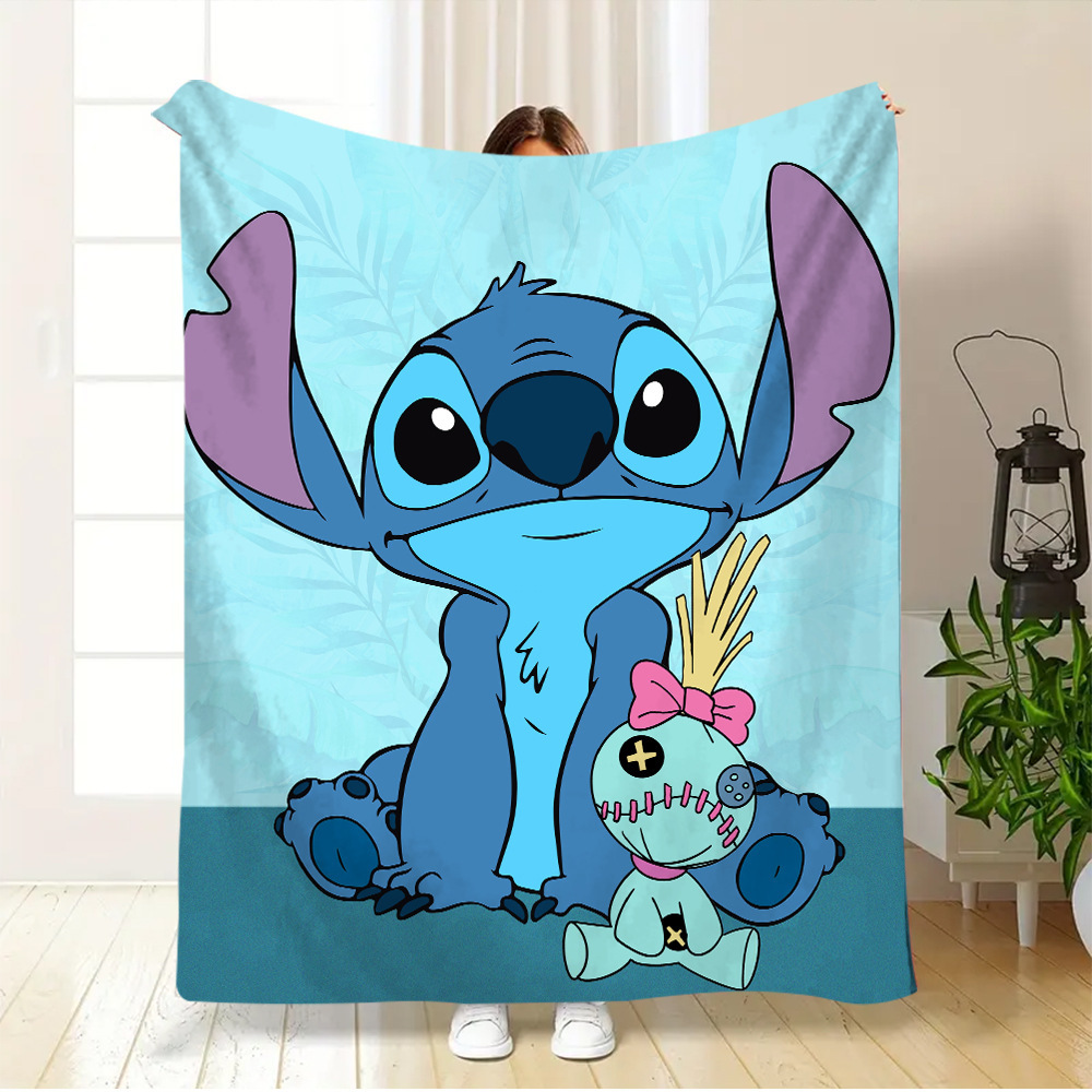 Stitch crossover TEMU explosión manta impresión de dibujos animados Stitch anime franela manta sofá manta
