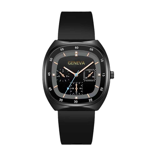 Fashion Couple Men and Women Same Style Silicone Digital Night Light Versatile Quartz Watch Non-Mechanical Small Green Table Watch