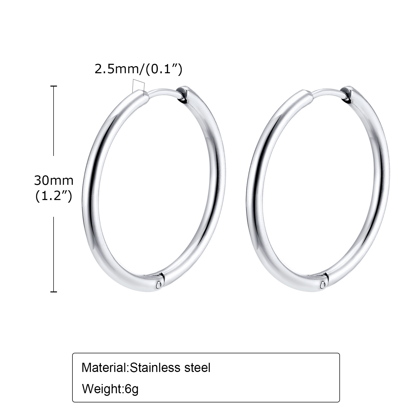 Stainless Steel Minimalist Hoop Earrings 1