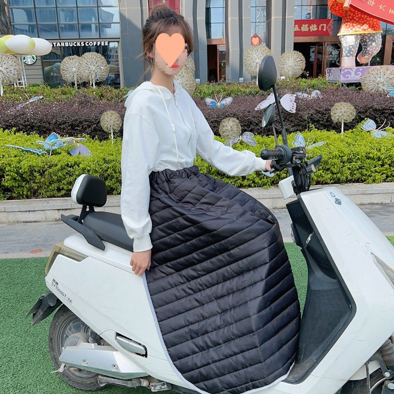 电动车挡风半身裙冬季保暖电瓶车挡风被防寒护腿加绒加厚防水围裙|undefined